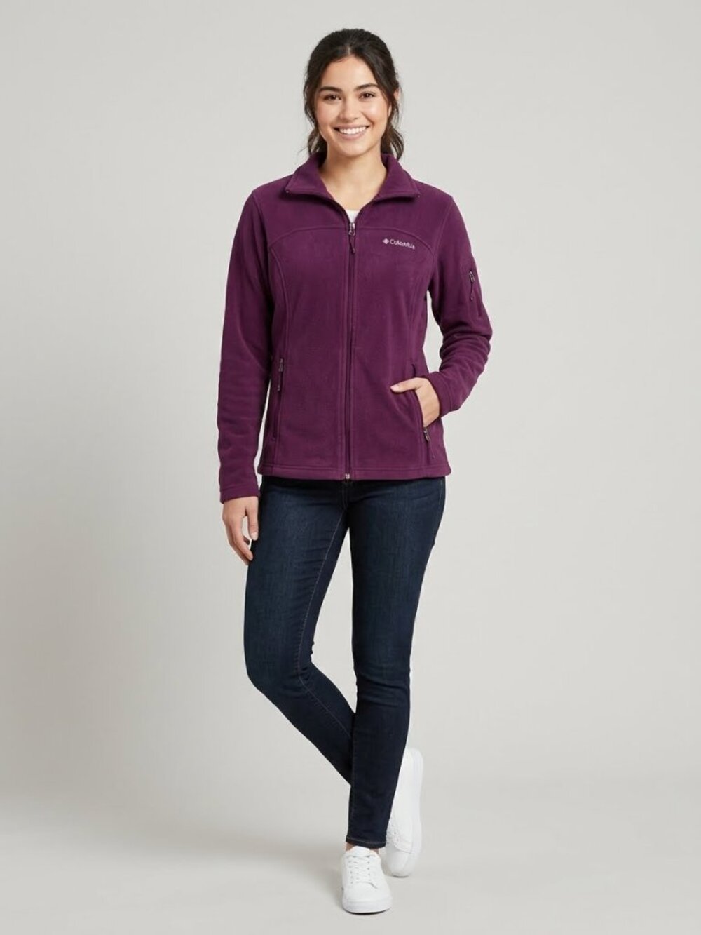 Columbia Fast Trek II Full Zip Fleece Jacket Plum XL